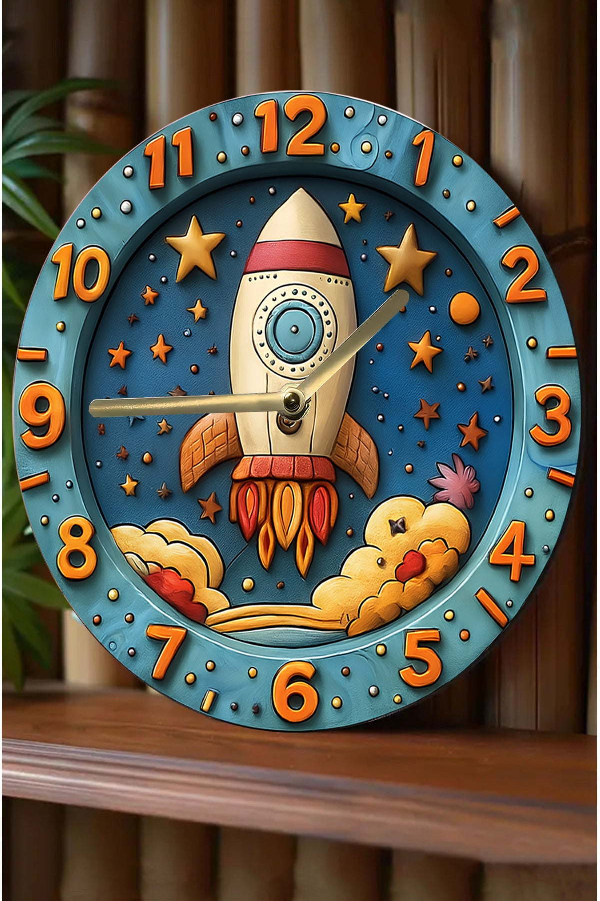 Rocket 3D wallclock