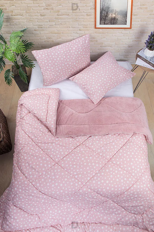 Winter Quilt pink stars