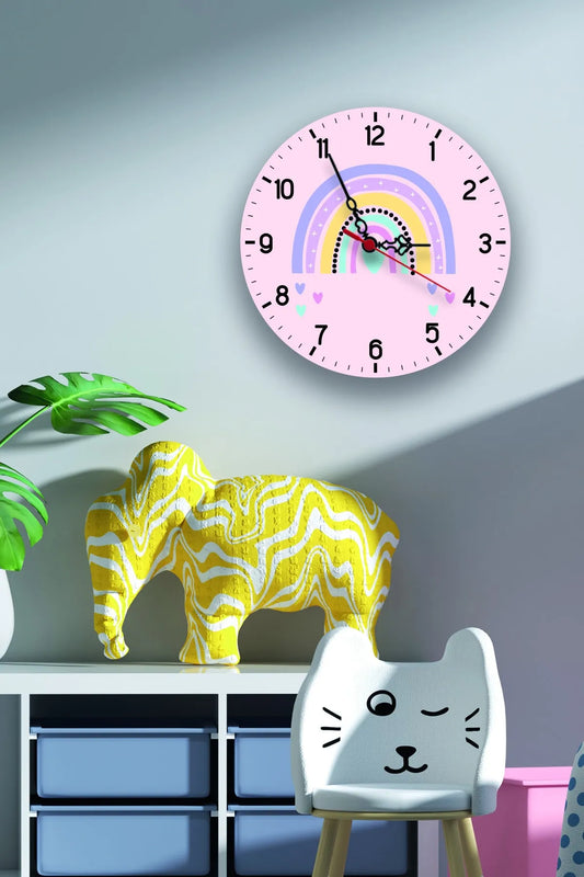 Pink Rainbow Wallclock