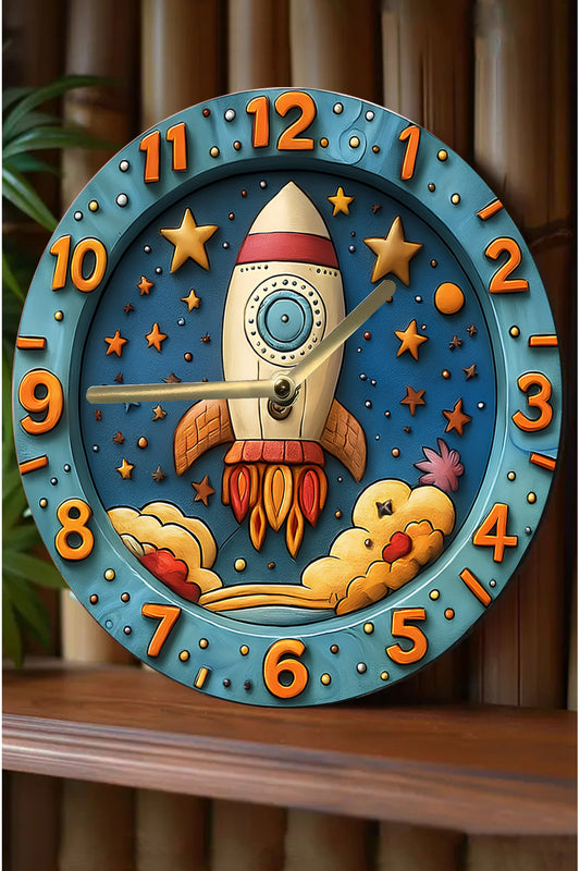 Rocket 3D wallclock