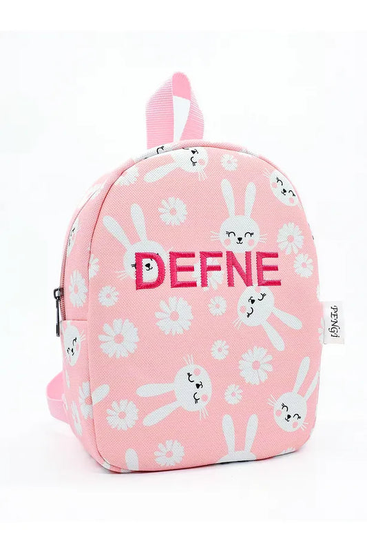 Pink Bunny Nursery Bag - Personalized with Name