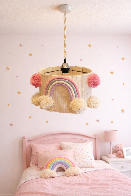 Rainbow Pom-Pom Ceiling Lamp