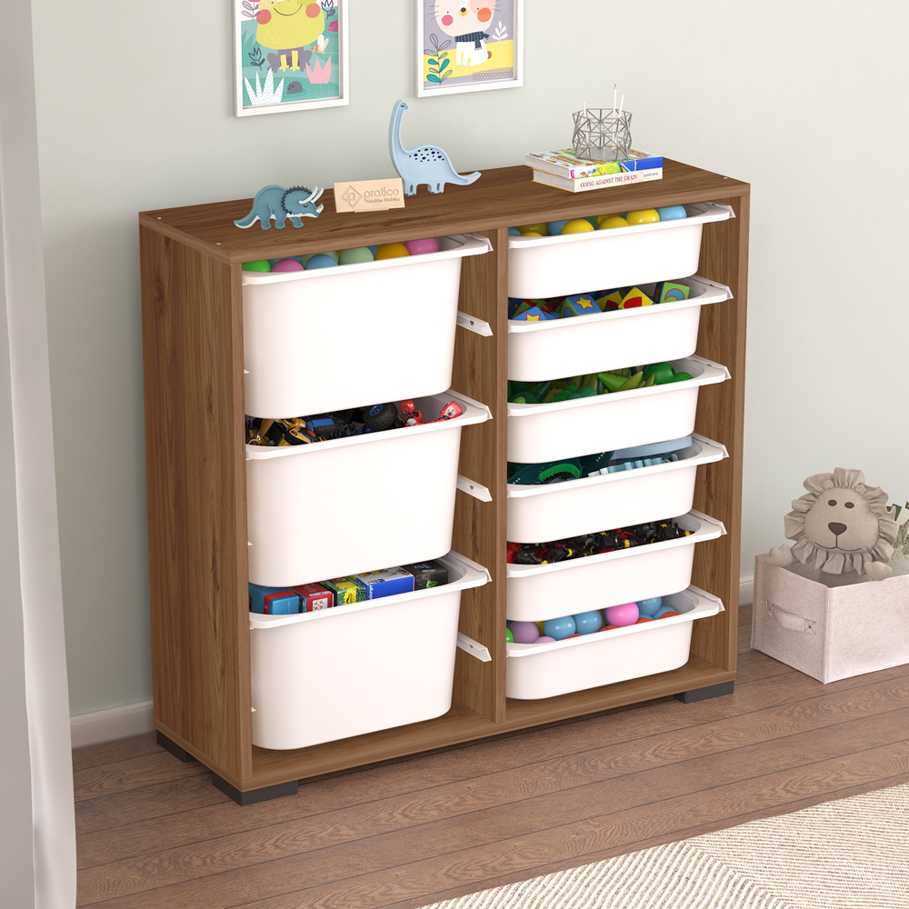 Wooden Toy Cabinet with 9 Drawers